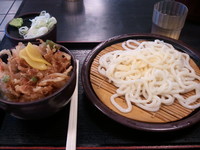 「ミニかき揚げ丼セット(５００円)」@ゆで太郎 久が原店の写真