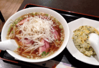 「合鴨そば・高菜チャーハンセット（800円）」@龍驤の写真