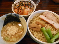 「ホタテ塩つけめん（中盛）＋豚キムチーズ豚ごはん」@麺処 井の庄の写真