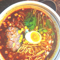 「辛味噌ラーメン＋餃子＋もやし」@麺工房 あかつきの写真