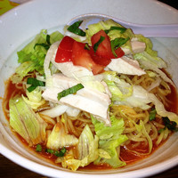 「（蕃茄特製）冷やしトマトラーメン¥780＋ライス¥100」@麺屋 蕃茄の写真