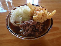 「特濃煮干味＋肉＋てんぷら＋キャベツ」@うどん屋 源さんの写真