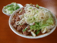 「肉うどん大盛＋ねぎ＋キャベツ別盛り」@手打ちうどん とだの写真