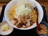 「冷やし油そば（エビ油）大盛（ニンニク）」@味噌麺処 花道庵の写真