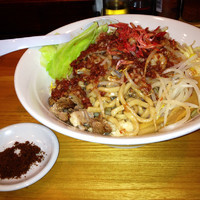 「（夏期限定）海老醤まぜそば¥850＋半ライス¥0」@麺 たなかの写真