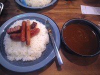 「ソーセージカレー1辛（大盛）」@もうやんカレー246 渋谷店の写真