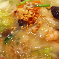 「上海えび湯麺+大盛り+中華麺セット(小チャーハン+点心)」@中華麺ダイニング 鶴亀飯店の写真