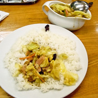 「ベーコンエッグ野菜curry（ご飯少なめ・１辛）」@夢民 本店の写真