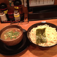 「濃厚つけ麺大盛りとチャーシュー丼」@つけ麺マン 茨木店の写真