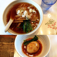 「相模橋本らーめん今味(醤油)700円＋名古屋コーチン味玉150円」@麺や 菜かむらの写真