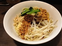 「汁なし担々麺 + チビライス」@自家製麺 ほうきぼし 志茂店の写真