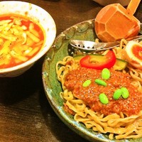 「トマトカレーつけ麺+チーズ」@中華そば 花菱の写真