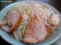 「ラーメン(小)トッピングはニンニク・アブラ」@ラーメンかじろうの写真