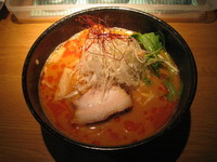 「もぐめん（赤）＋濃厚落花生みそ：780円＋50円」@ら～麺 もぐや 新橋店の写真