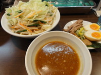 「温野菜つけ麺840円、懸賞盛り（トッピング）180円」@越谷つけ麺場処 大関の写真