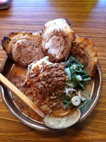 「信州味噌付け炙りチャーシュー麺 大盛　１０５０円の半額」@蔵出し味噌 麺場 彰膳 福岡東店の写真