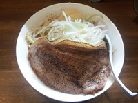 「味噌ラーメン+豚リブステーキテキサス　１０８０円」@ラーメンアキラの写真