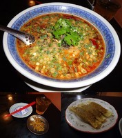 「『坦々麺 辛口+焼餃子(￥900+350)』」@餃子荘 紅蜥蜴の写真