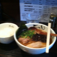 「特製濃厚豚そば700円 替え玉120円 サービスライス」@濃厚豚そば ぶれんの写真