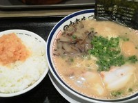 「らーめん味玉入りバリカタ＋明太ごはん」@中華そば専門 田中そば店 ダイバーシティ東京プラザ店の写真