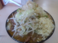 「味噌ラーメン豚増し　ニンニクアブラ」@ラーメン二郎 京成大久保店の写真