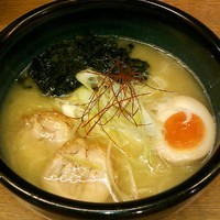 「鶏しば＋あおさ」@麺匠あじゃりの写真