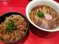 「魚介かけそばと豚めし定食 (800円)」@カドヤ食堂 本店の写真
