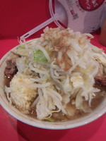 「ラーメン、麺少なめ、アブラ、ニンニク」@ラーメン二郎 府中店の写真