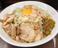 「大豚ラーメン（800円）＋汁無し（80円）ヤサイアブラアレ」@ラーメン二郎 横浜関内店の写真