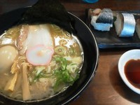 「さば寿司セット(中華そば+さば寿司)+味玉」@和歌山中華蕎麦がむしゃらの写真