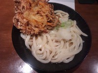 「ぶっかけうどん(中)＋かきあげ　￥650」@讃岐庵 たれ半の写真