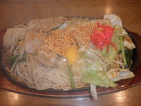 「焼きラーメン（７５０円）大盛同料金」@博多屋台上がり からくさやの写真