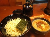 「濃厚かつおつけめん」@火の国らーめん てっぺん 市ヶ谷店の写真