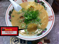 「こってり背脂中華そば（細麺、バリカタ）+とろ～り半熟煮卵」@中華そば 花京 京橋店の写真