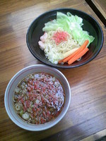 「エビつけ麺（シングル）６００円」@It's shrimp! エビ麺専門店の写真