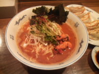 「海老拉麺（＋餃子）」@麺や佐市の写真