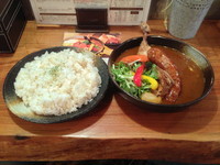 「チキン（バジルフランク・炙りチャーシュー）ＬＬ」@Rojiura Curry SAMURAI. さくら店の写真