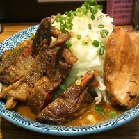 「カレーミニ＋ステーキ」@ラーメン燈郎の写真