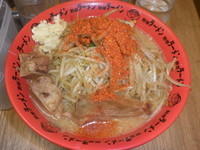 「味噌野郎ラーメン（７００円）焼き野菜（５０円）太麺変更」@野郎ラーメン 秋葉原店の写真