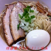 「特濃煮干しそば（Ｓ）＋味玉＋和え玉 計1010円」@煮干中華ソバ イチカワの写真