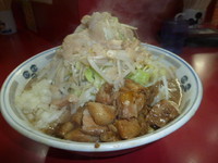 「小ラーメン（野菜ちょい　ニン少　アブラ　　タマネギW）レア」@麺屋 桐龍の写真