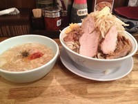 「つけめん 大盛り 肉増し」@麺屋 神やぐらの写真