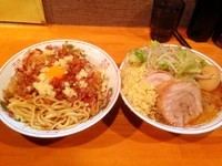 「つけそば小　あつもり　＆トッピング生姜」@豚星。の写真