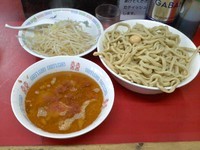 「大つけ麺、６００、野菜マシマシ、ラー油少な目」@蓮爾 登戸店の写真