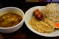 「カレーつけ麺（中盛、野菜増し無料）＋おじや」@旨辛ラーメン 表裏の写真
