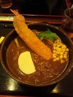「海老フライのせ牛カレーうどん（中辛）」@こんぴら茶屋の写真