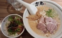 「味噌らーめん+せせり丼」@ラーメン 力丸 栄店の写真
