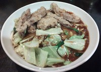 「スタミナ冷やし(レバー)肉増し」@麺家 いなほの写真