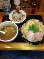 「つけ麺大盛り＆ネギチャーシュー丼」@中華そば田家 ふくふくの写真