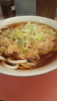 「かき揚げ天うどん420円」@常盤軒 山手線ホーム店の写真